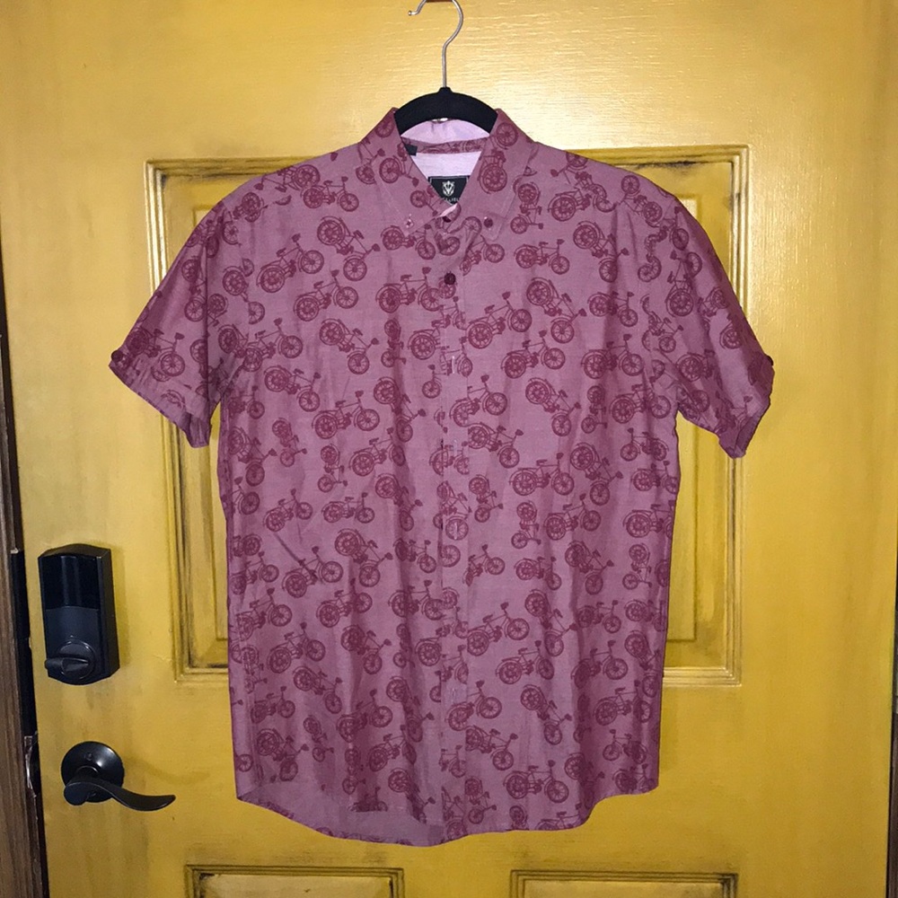 Soft red button up shirt